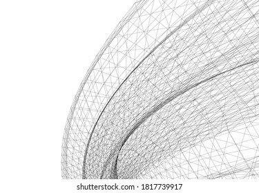 Abstract modern architecture 3d vector illustration