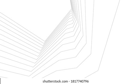 Abstract modern architecture 3d vector illustration