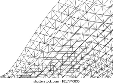 Resumen de la arquitectura moderna 3d ilustración vectorial