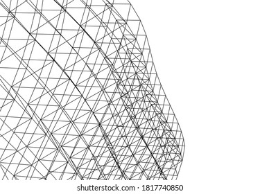 Resumen de la arquitectura moderna 3d ilustración vectorial
