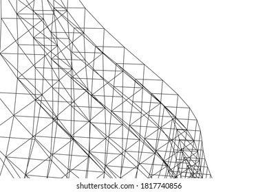 Abstract modern architecture 3d vector illustration