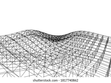 Abstrakte moderne Architektur 3D-Vektorgrafik