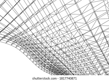 Abstract modern architecture 3d vector illustration
