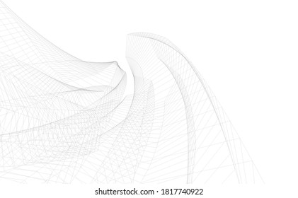 Abstract modern architecture 3d vector illustration
