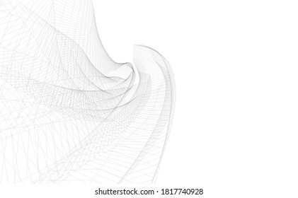 Abstract modern architecture 3d vector illustration