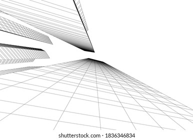 abstract modern architecture background 3d illustration