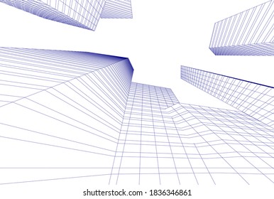abstract modern architecture background 3d illustration