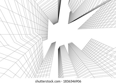 abstract modern architecture background 3d illustration