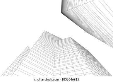 abstract modern architecture background 3d illustration