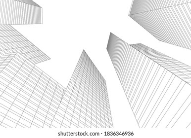 abstract modern architecture background 3d illustration