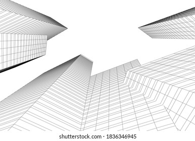 abstract modern architecture background 3d illustration