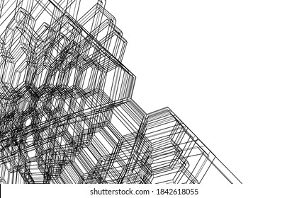 abstract modern architecture background 3d 