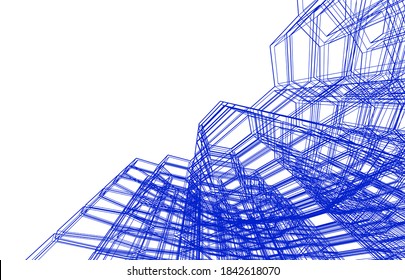 abstract modern architecture background 3d 
