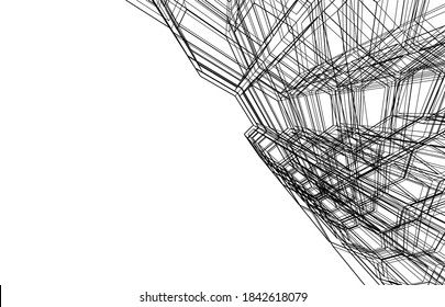 abstract modern architecture background 3d 