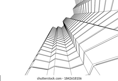 abstract modern architecture background 3d 