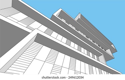 abstract modern architecture building