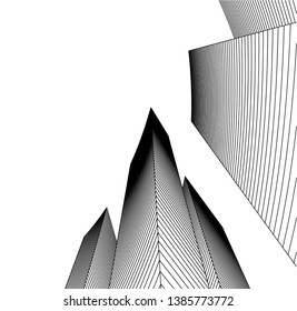 Abstract modern architecture building 3d 