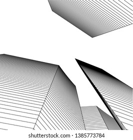 Abstract modern architecture building 3d 