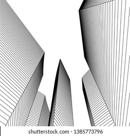 Abstract modern architecture building 3d 