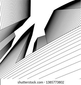 Abstract modern architecture building 3d 