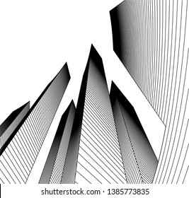 Abstract modern architecture building 3d 