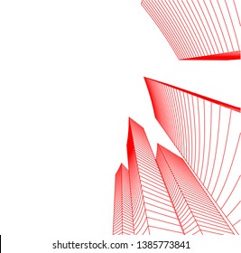 Abstract modern architecture building 3d 