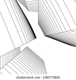 Abstract modern architecture building 3d 