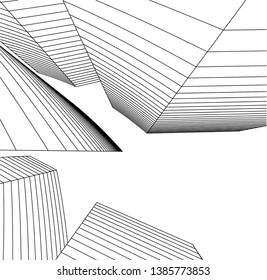 Abstract modern architecture building 3d 