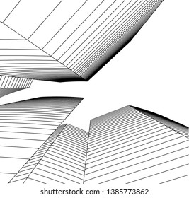 Abstract modern architecture building 3d 