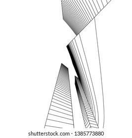Abstract modern architecture building 3d 