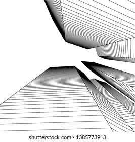 Abstract modern architecture building 3d 