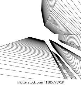 Abstract modern architecture building 3d 