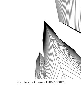 Abstract modern architecture building 3d 