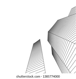 Abstract modern architecture building 3d 
