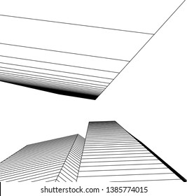 Abstract modern architecture building 3d 