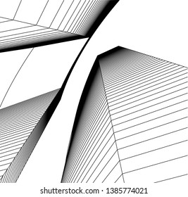 Abstract modern architecture building 3d 