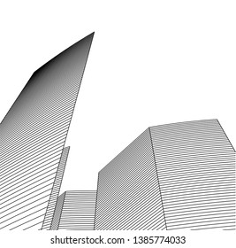 Abstract modern architecture building 3d 