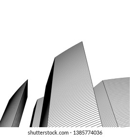 Abstract modern architecture building 3d 