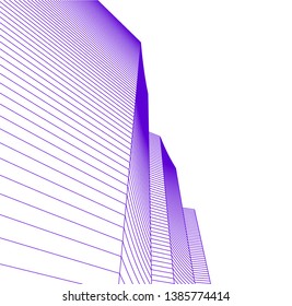 Abstract modern architecture building 3d 