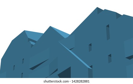 Abstract modern architecture building 3d