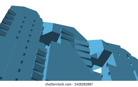 Abstract modern architecture building 3d
