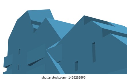 Abstract modern architecture building 3d