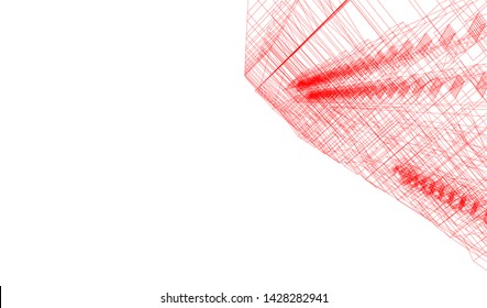 Abstract modern architecture building 3d