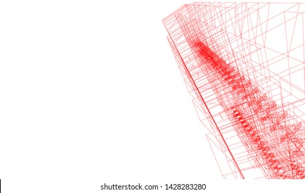 Abstract modern architecture building 3d