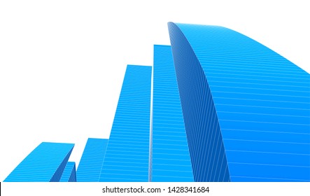 Abstract modern architecture building 3d