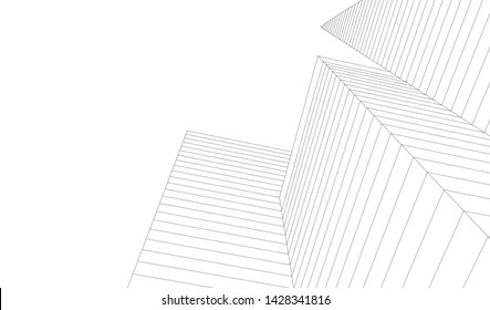 Abstract modern architecture building 3d