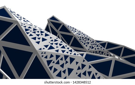 Abstract modern architecture building 3d