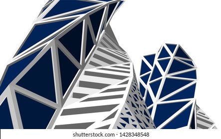 Abstract modern architecture building 3d