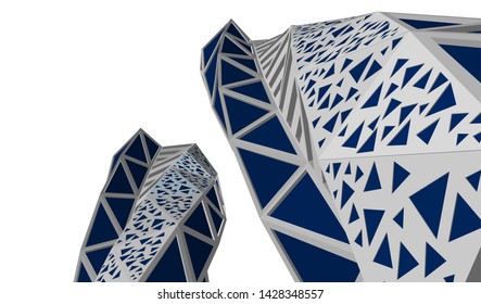 Abstract modern architecture building 3d