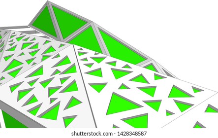 Abstract modern architecture building 3d